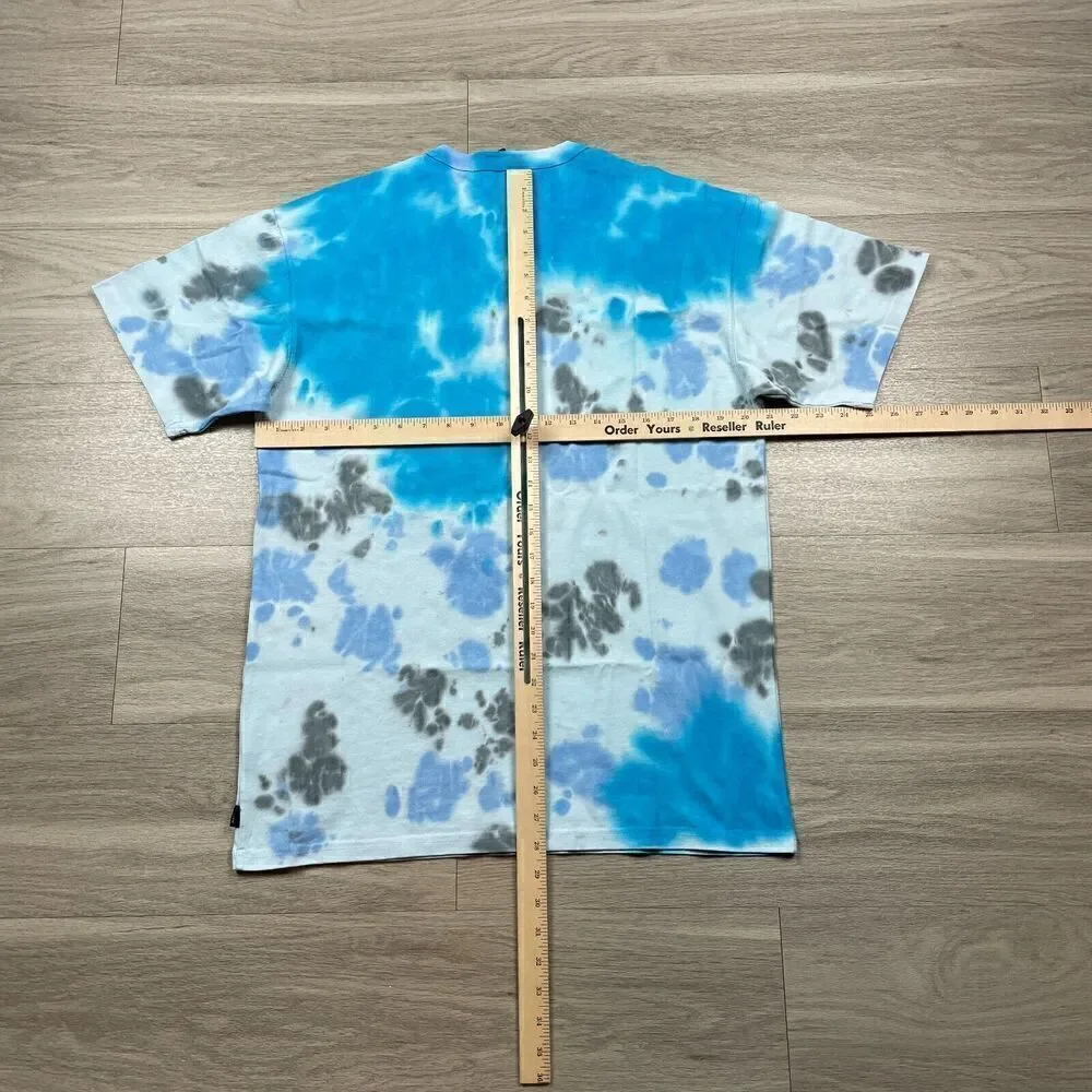 Nike Shirt Mens Small Blue Tie Dye Swoosh Relaxed Fit Short Sleeve